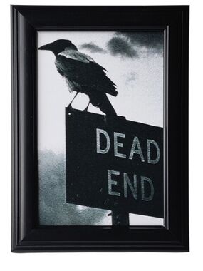 Dead dead Street road framed photo print of black raven on sign gothic Halloween